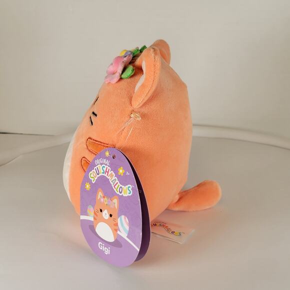 Squishmallows Gigi Cat Plush 5" Orange Flower Crown Kellytoy Jazwares Stuffie - Picture 14 of 14